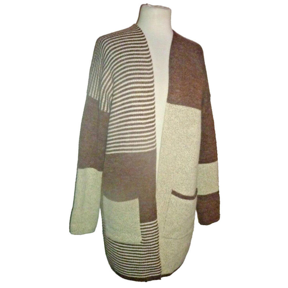 Staccato Open Front Cardigan Sweater Acrylic Nylon Blend‎ Pockets sz S Small